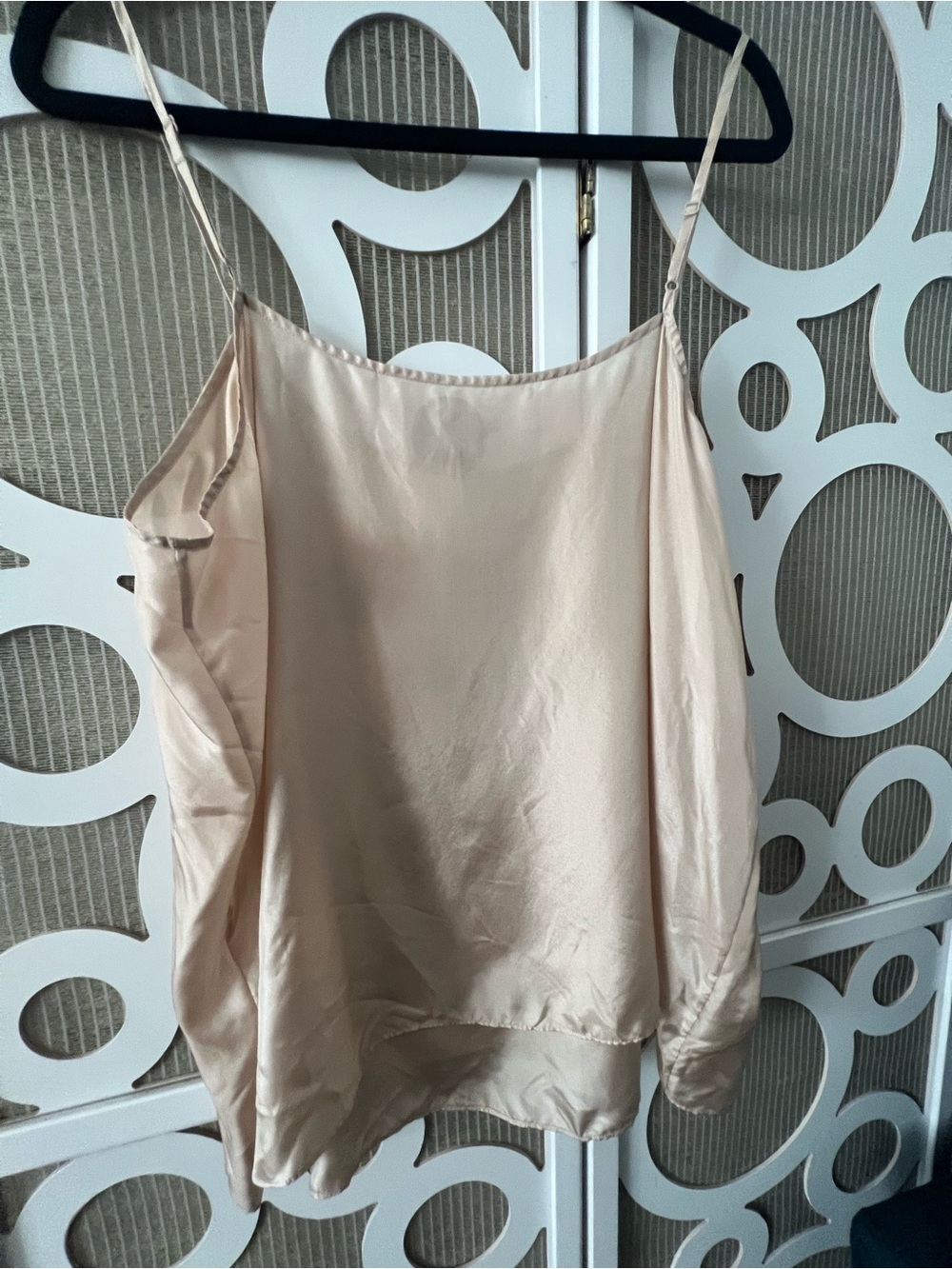 Eileen Fisher Silk Chiffon Peach-Cream blouse & camisole set XL - Picture 3 of 5